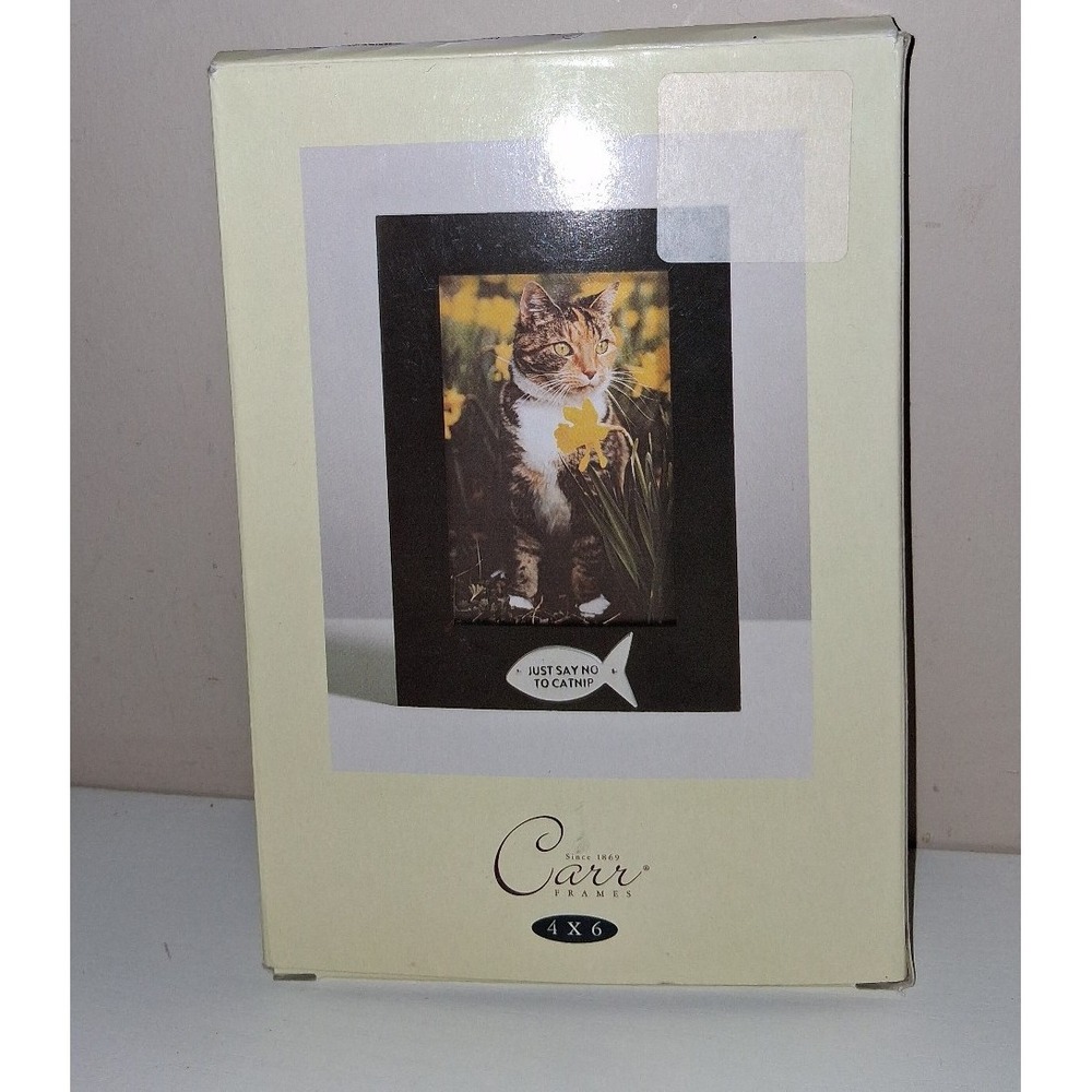 Carr Frames 4x6 Cat Lover Picture Frame "Just‎ Say No to Catnip" NIB